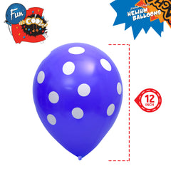 Fun Helium Balloon 12in - Dot Assorted [P:15pcsx1pkt]