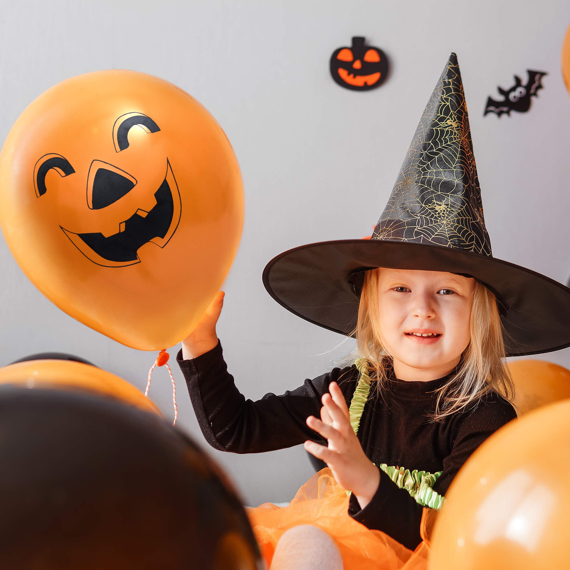 Fun Helium  Balloon Balck and Orange 10in - Halloween [P:20pcsx1pkt]
