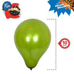 Fun Helium Balloon 10in - Metallic Light Green [P:15pcsx1pkt]
