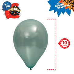 Fun Helium Balloon 10in - Metallic Turquoise [P:15pcsx1pkt]