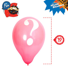 Fun Helium BalloonPink Color 10in - Question Mark White color [P:15pcsx1pkt]