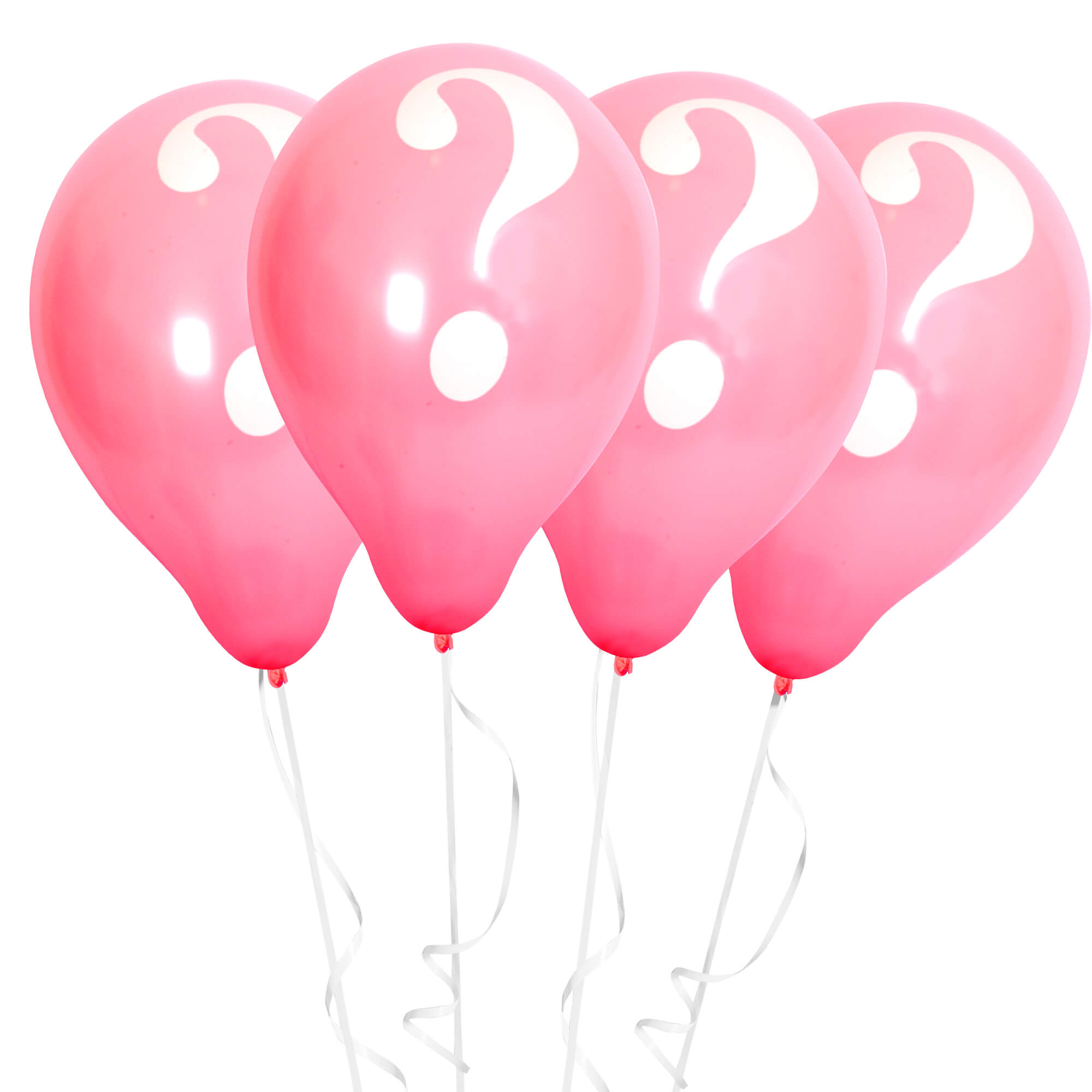 Fun Helium BalloonPink Color 10in - Question Mark White color [P:15pcsx1pkt]