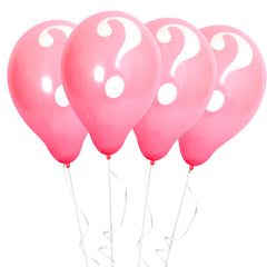Fun Helium BalloonPink Color 10in - Question Mark White color [P:15pcsx1pkt]