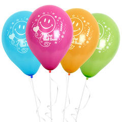 Fun Helium  Balloon 10in -"Get Well Soon" Smiley Face [P:20pcsx1pkt]