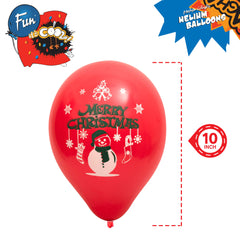 Fun Helium Red and Green  Balloon 10in - Christmas Snowman [P:20pcsx1pkt]
