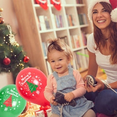 Fun Helium Red and Green  Balloon 10in - Christmas Tree [P:20pcsx1pkt]