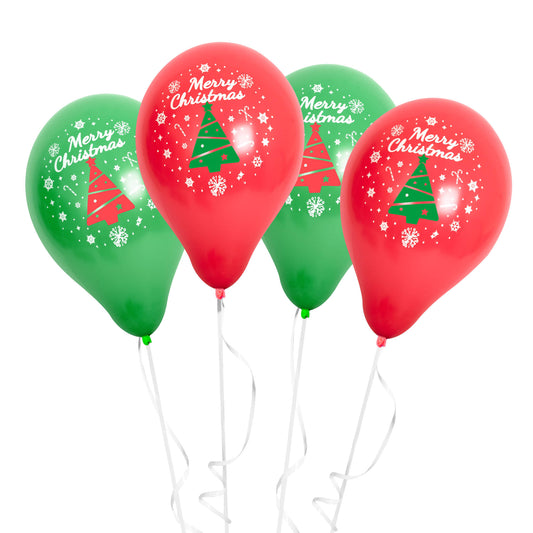 Fun Helium Red and Green  Balloon 10in - Christmas Tree [P:20pcsx1pkt]