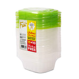 Fun Ramadan Mega Pack 32oz Easy Pack Multipurpose Containers + Lid 25pcs [15+10FREE]