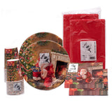 Fun® Christmas Bundle (Plates, Cups, Napkin Table Cloth) Santa Clause Art