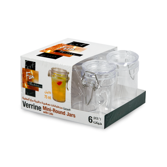 Fun® Verrine Mini Round Jars with Lids 75ml [6pcs x 1pkt]