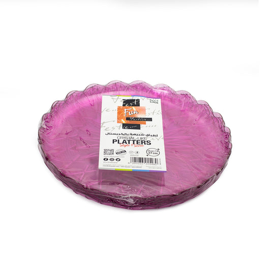 Fun® Crystal Like Platters Plum 27cm Pack of 5