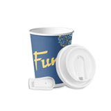 Fun® Ramadan Printed Double-Wall Cup with White HD Plastic Lids 8oz - Pack of 10