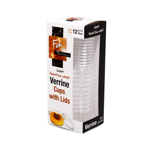 Fun® Verrine Round Cups with Lids 57ml [12pcs x 1pkt]