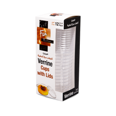 Fun Verrine Round Cups with Lids 57ml [12pcs x 1pkt]
