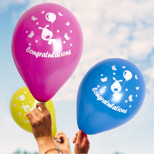 Fun® Balloons 10in - Congratulations Design [15pcs x 1pkt]