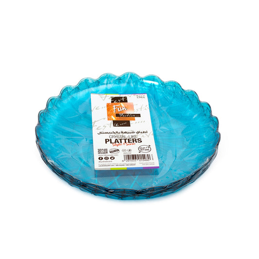 Fun® Crystal Like Platters Turquioise 27cm Pack of 5