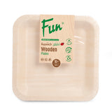 Fun® Wooden Square Plate Poplar 10in Pack of 10
