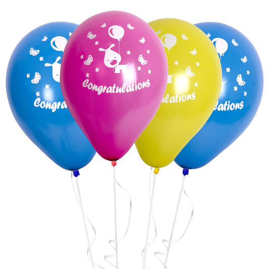 Fun® Balloons 10in - Congratulations Design [15pcs x 1pkt]